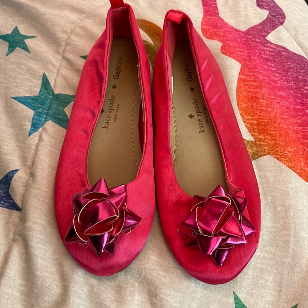 Kate Spade red bow flats